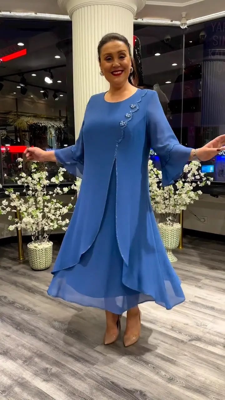 đź’•Women's chiffon solid color loose dress - Buy two and get free shipping!