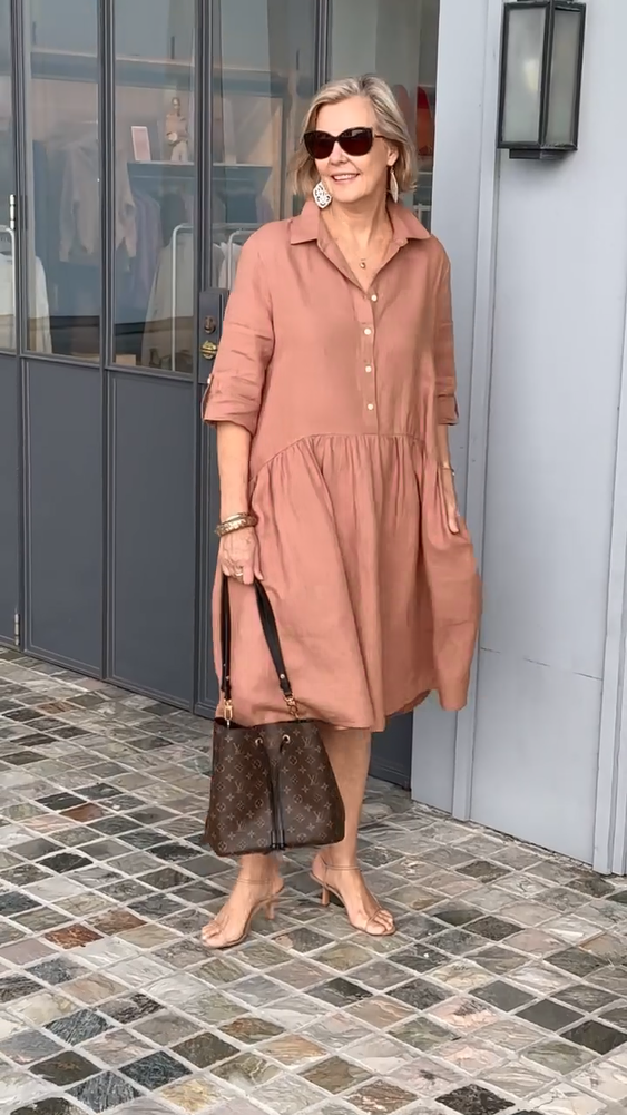 New Women's Cotton Linen Casual Dress