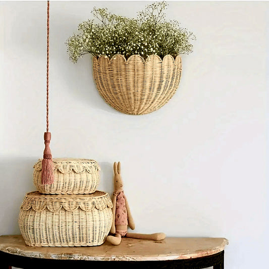 🔥Chic Handwoven Rattan Wall Basket