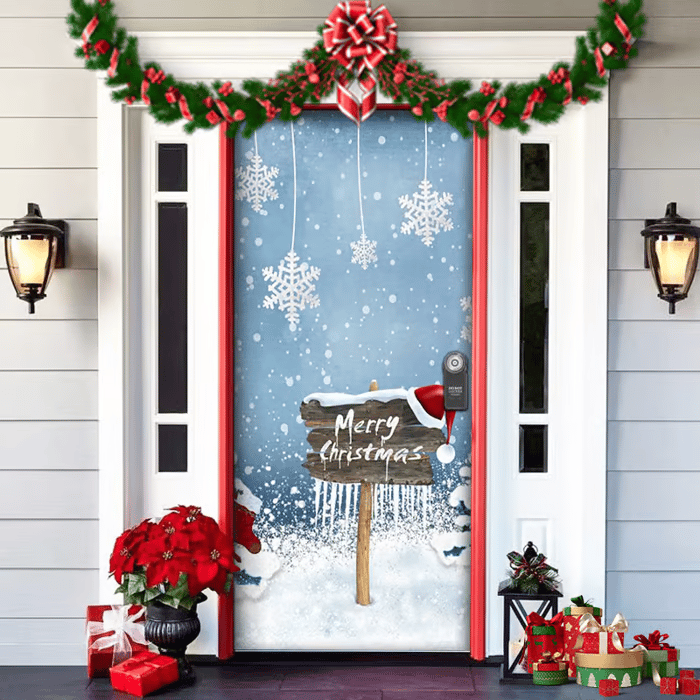 π2025 Christmas and Halloween front door decoration