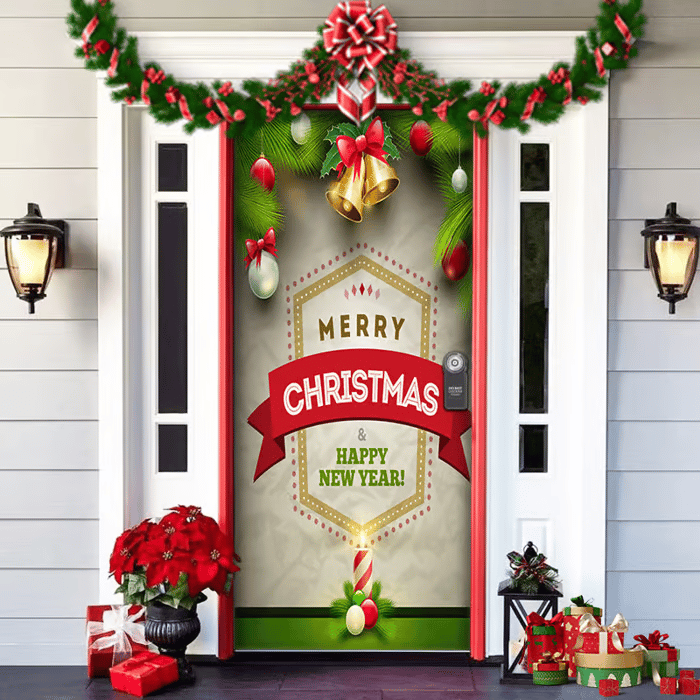π2025 Christmas and Halloween front door decoration