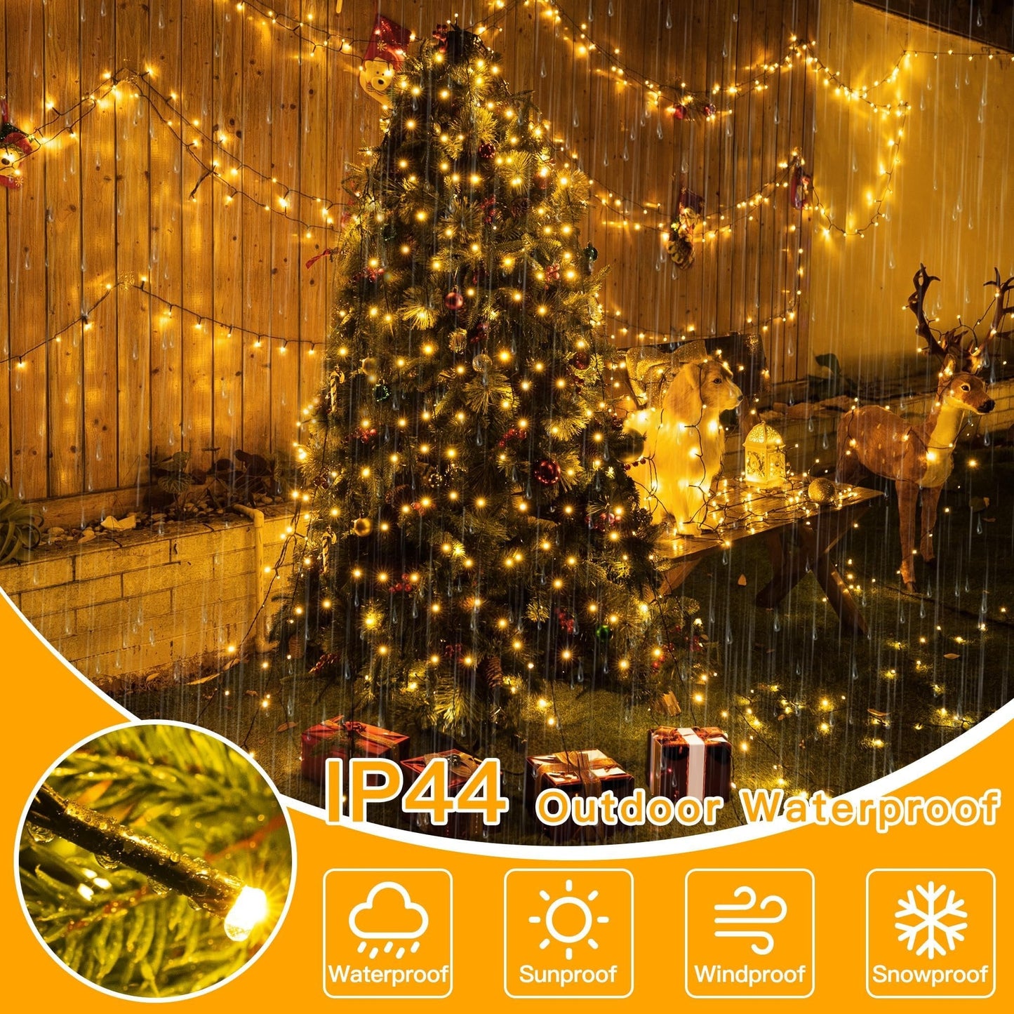 Christmas Pre-sale SALE🎄Christmas Tree Waterfall Lights with Ring