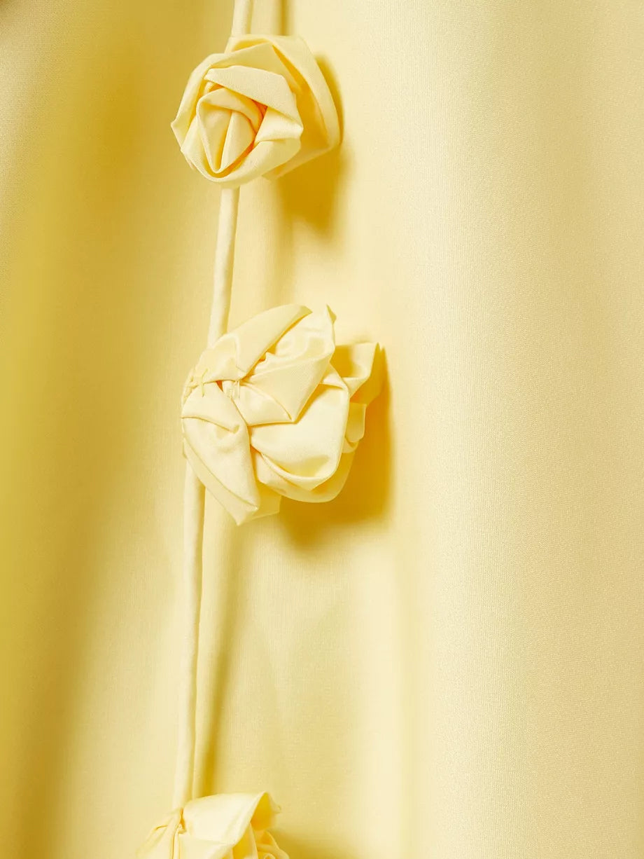 Backless 3D Rose Mini Dress