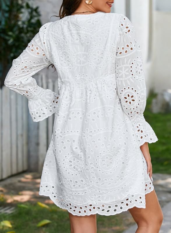 2025 New Arrival- Casual Eyelet Lace Dress for Women