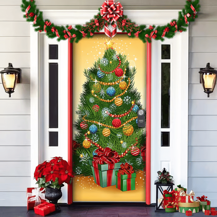 π2025 Christmas and Halloween front door decoration