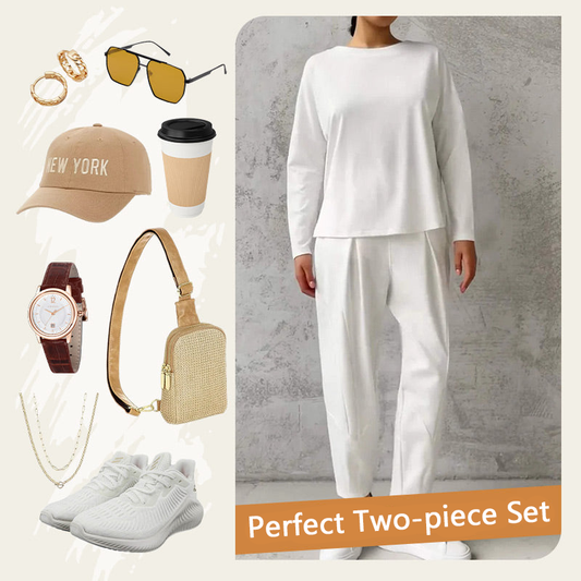 Round-Neck Long-Sleeved Top & Pants 2-Piece Set product image 2