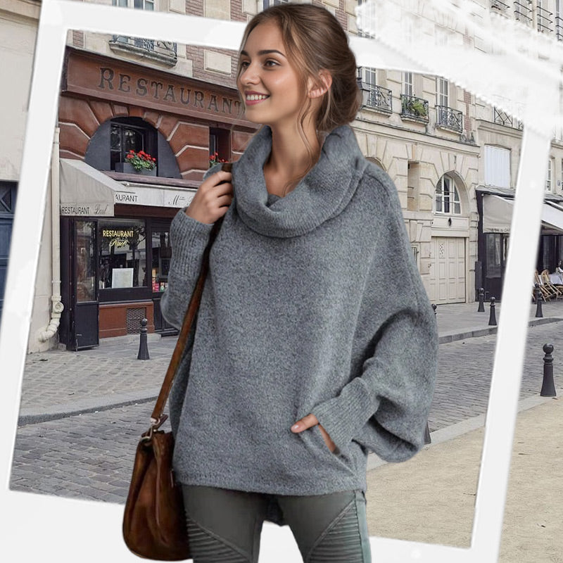 💥Black Friday Hot Sales - 49% OFF💥Women's Batwing Cowl Neck Sweater with Pocket - Buy two and get free shipping!