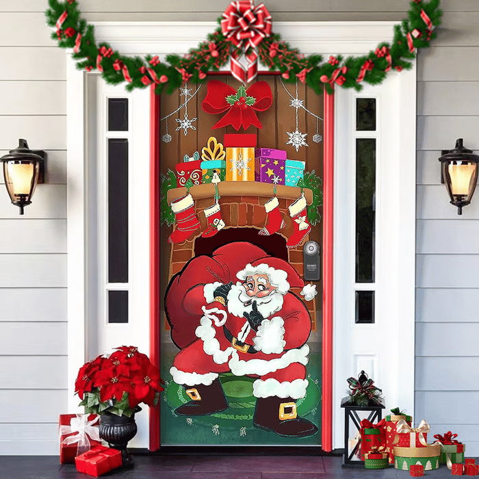 π2025 Christmas and Halloween front door decoration