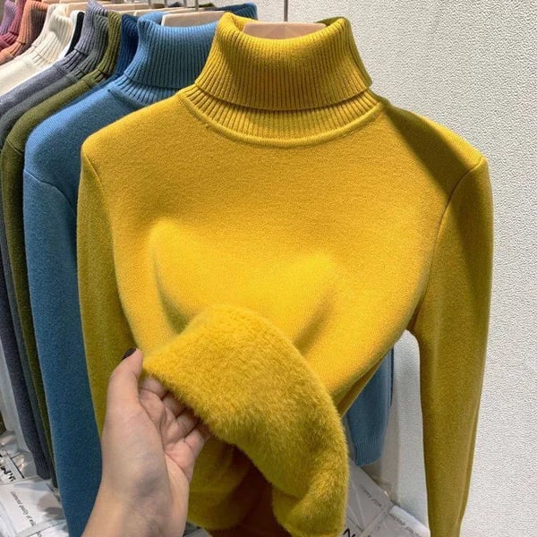 🔥HOT SALE - Cozy Women's Turtleneck Fleece Pullover Sweater
