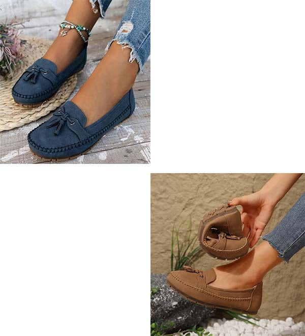 🔥Comfortable soft loafers for women in vintage style with bow