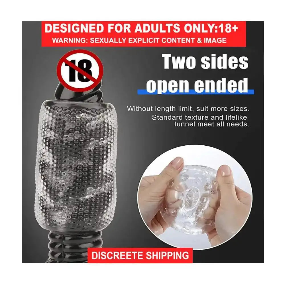 Transparent Textured Pocket Cup Massager for Men – Compact Personal Wellness Accessory
