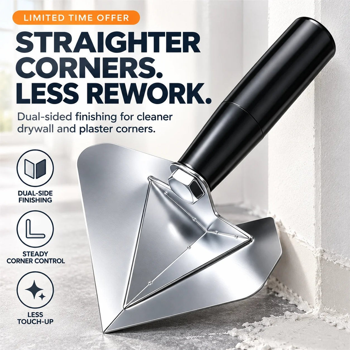 🛠️ Drywall Inside Corner Finishing Trowel | 90° Joint Tool
