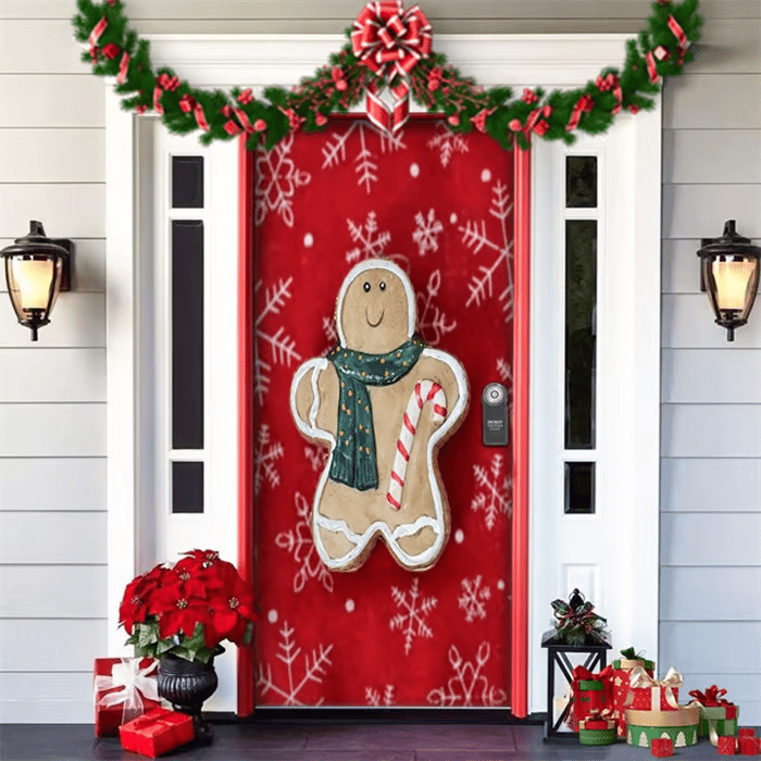 π2025 Christmas and Halloween front door decoration