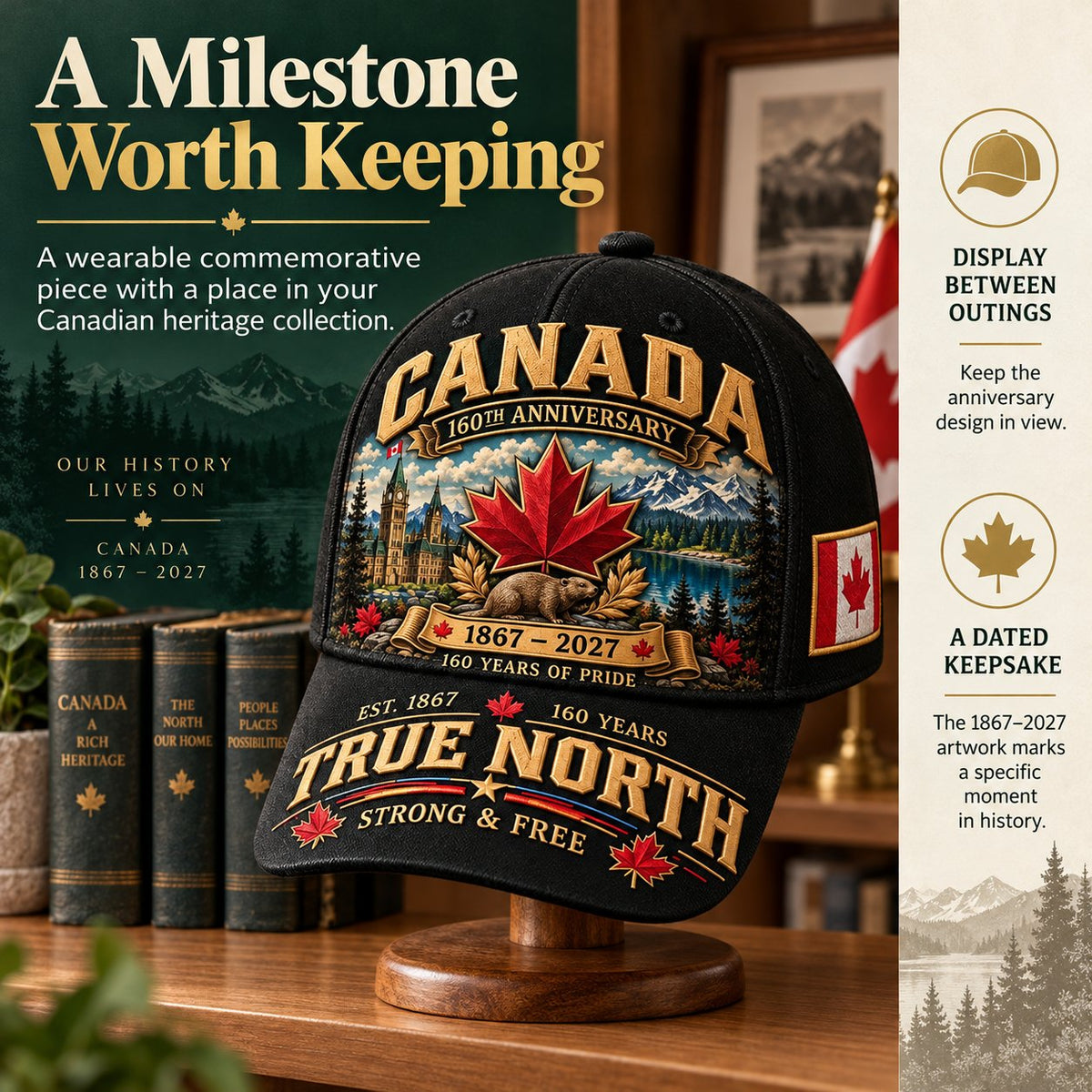 π49% OFF - π Canada 160th Anniversary 1867β2027 β Premium Heritage Cap | Cotton-Poly Blend β’ Detailed Embroidery β’ Adjustable Fit π¦πΊ