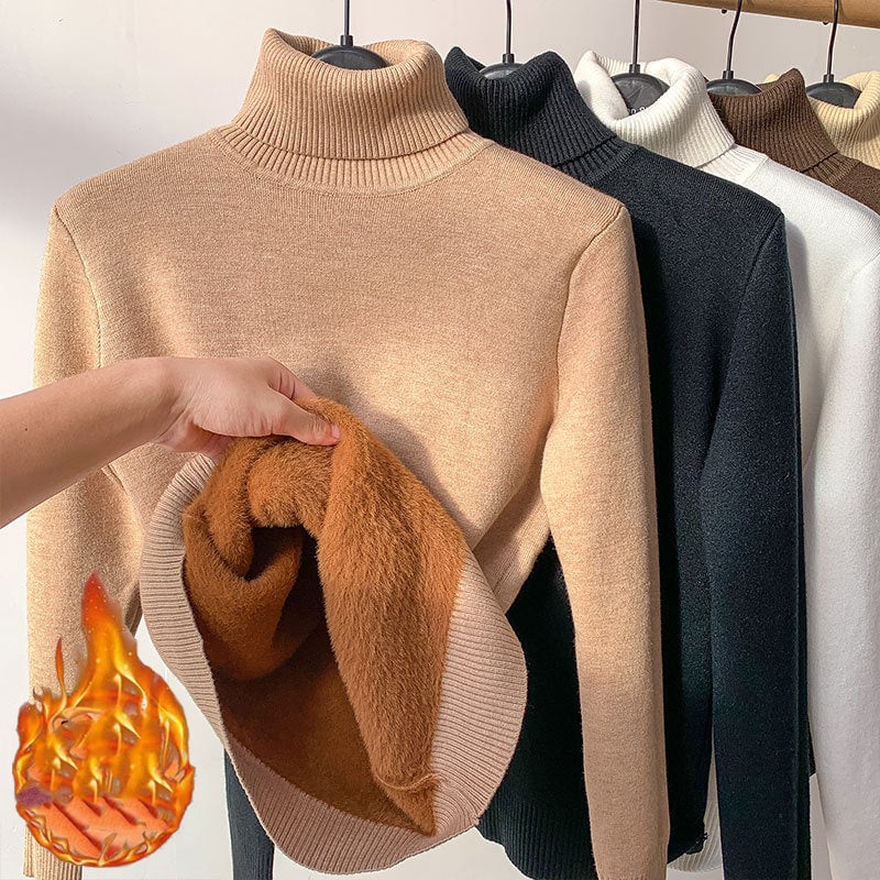🔥HOT SALE - Cozy Women's Turtleneck Fleece Pullover Sweater