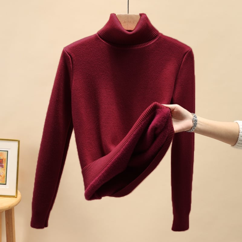 🔥HOT SALE - Cozy Women's Turtleneck Fleece Pullover Sweater