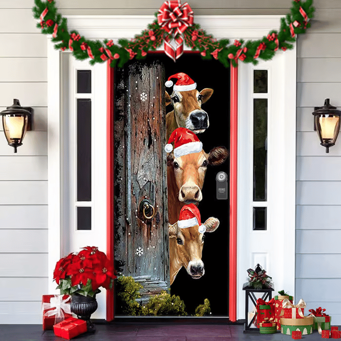 π2025 Christmas and Halloween front door decoration