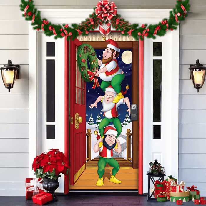 π2025 Christmas and Halloween front door decoration