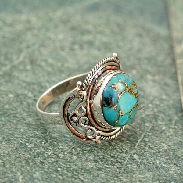 🔥🔥Boho Turquoise Silver Ring mysite