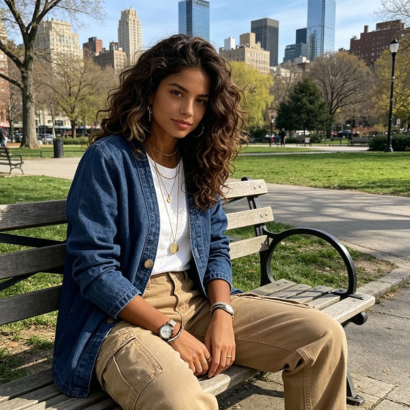 π§₯ 50% OFF NOW! β¨ Women's Classic Button Front Denim Jacket β V-Neck, Breathable Fabric & Relaxed Fit π