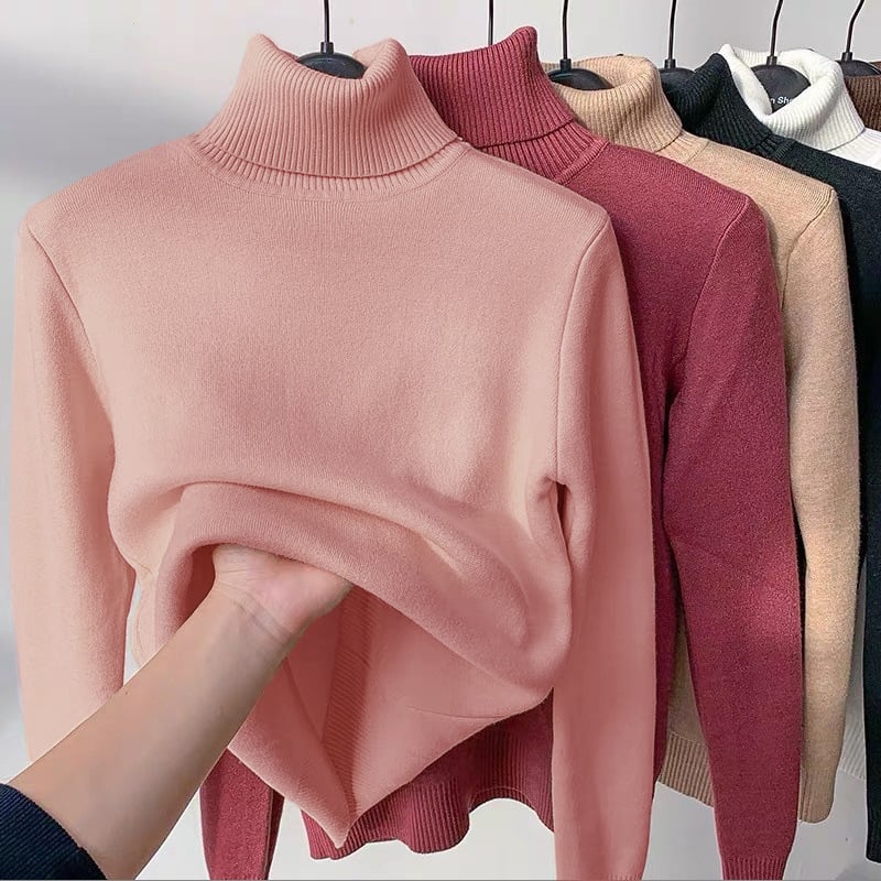 🔥HOT SALE - Cozy Women's Turtleneck Fleece Pullover Sweater