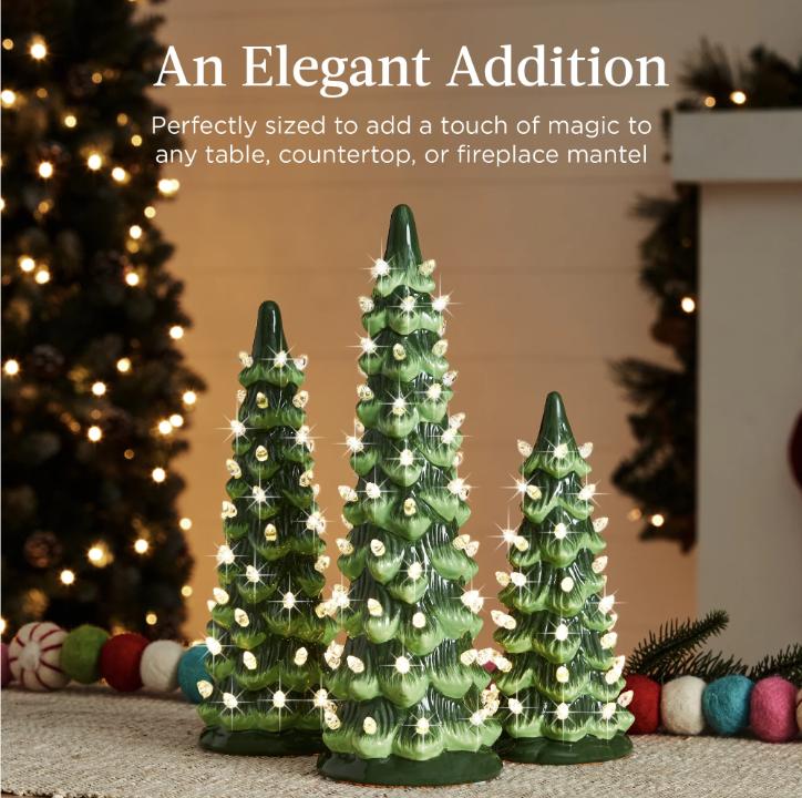 ððRetro Hand-Painted Tabletop Christmas Trees with Timer (â°Limited Quantities Available)