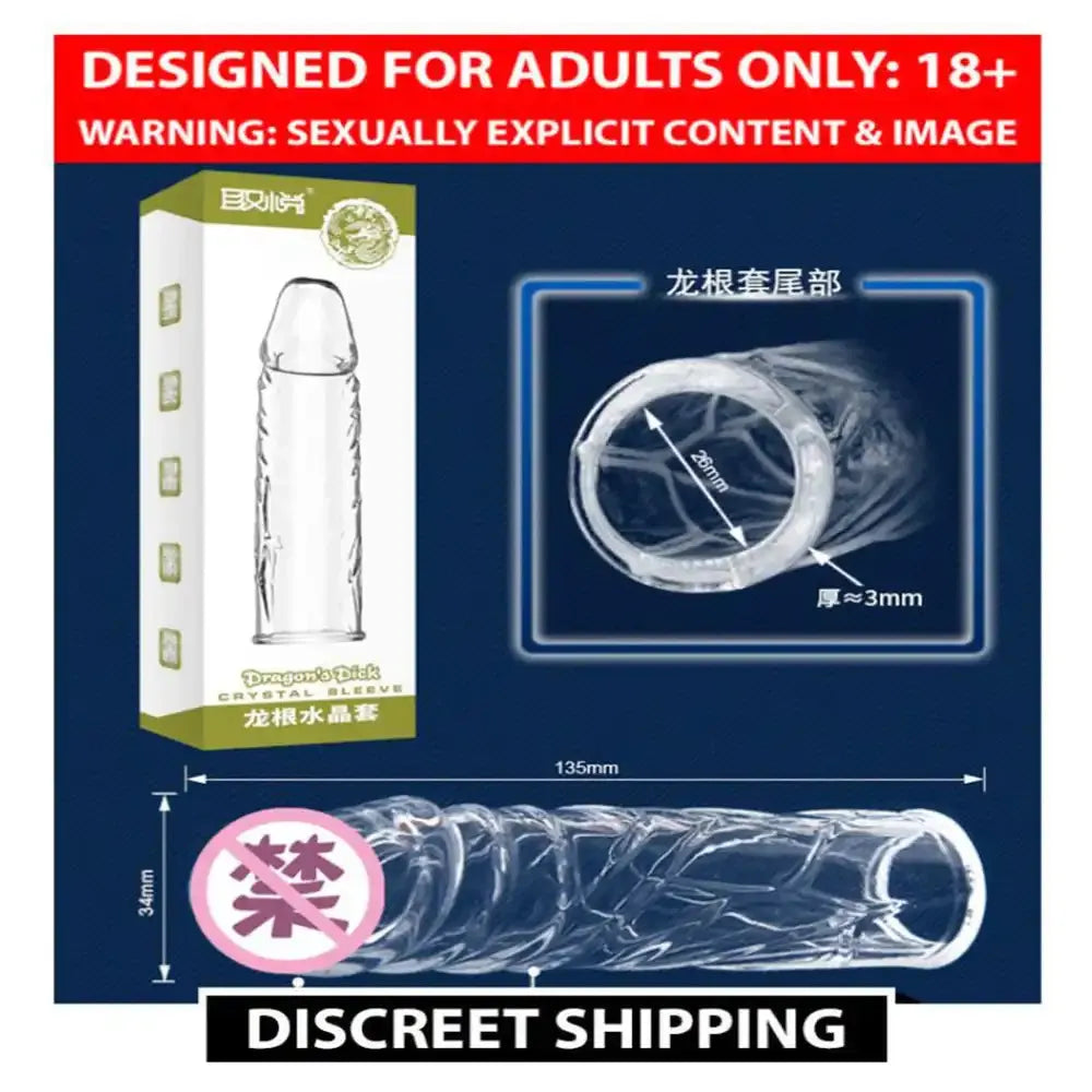 Soft Silicone Transparent Reusable Condom – Crystal Clear Wellness Sleeve
