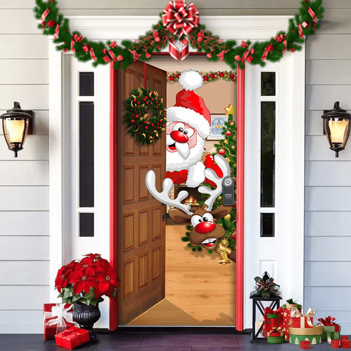 π2025 Christmas and Halloween front door decoration