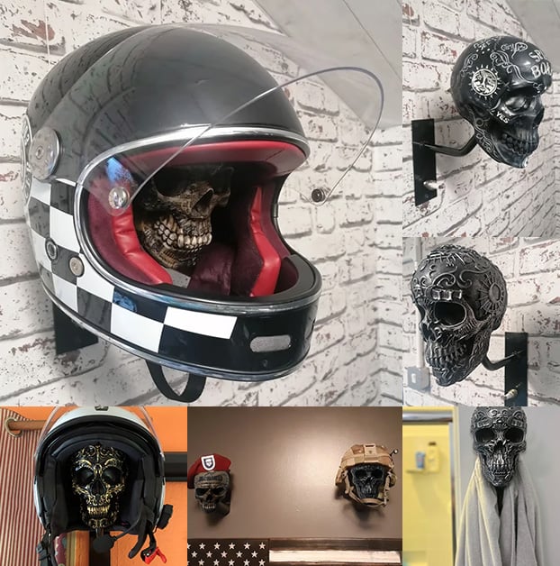 🏴☠️Skull holder for motorcycle helmet and jacket🎁 2025 New Models!