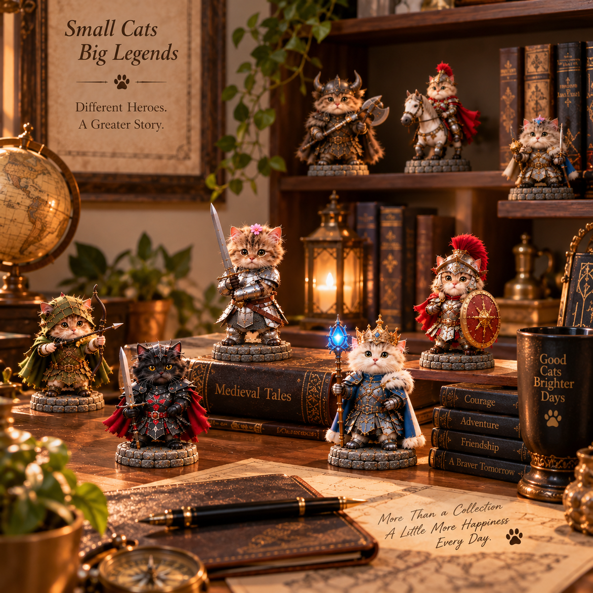 โ๏ธ๐ฑ 24 Days of Knight Cats Advent Calendar | 24 Fantasy Cat Figures