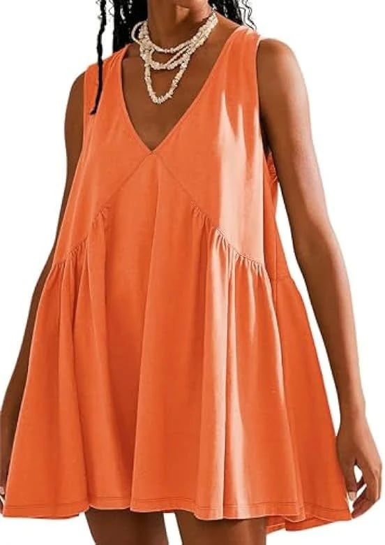 π Women's Summer Sleeveless V-Neck Mini Dress - Buy 2, Get Free Shipping!