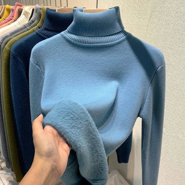 🔥HOT SALE - Cozy Women's Turtleneck Fleece Pullover Sweater