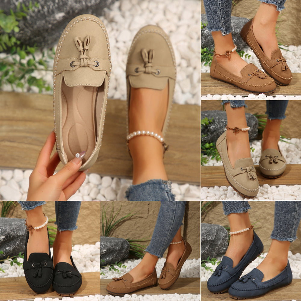 🔥Comfortable soft loafers for women in vintage style with bow