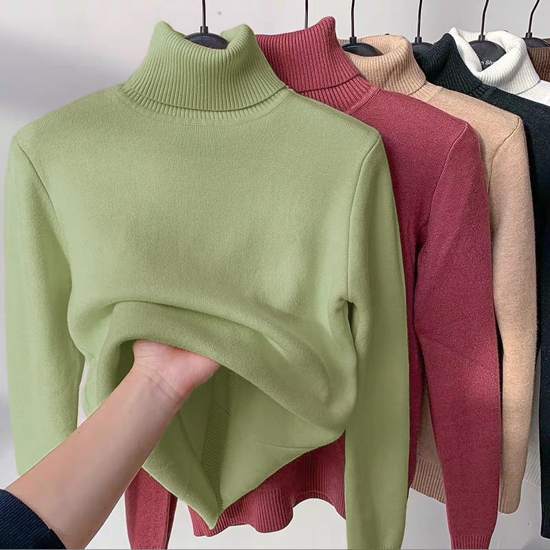 🔥HOT SALE - Cozy Women's Turtleneck Fleece Pullover Sweater