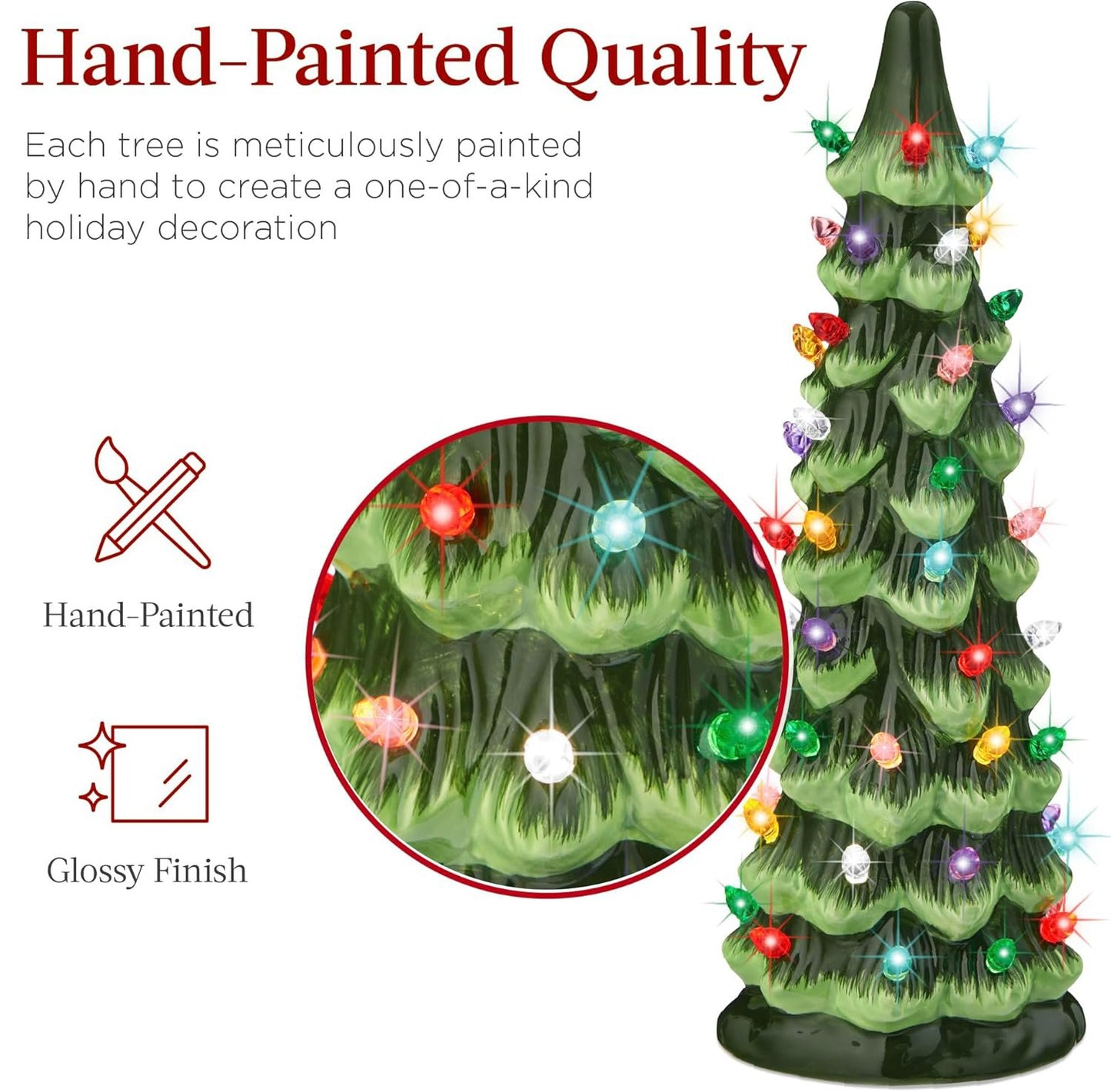 ððRetro Hand-Painted Tabletop Christmas Trees with Timer (â°Limited Quantities Available)
