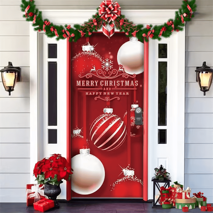 π2025 Christmas and Halloween front door decoration