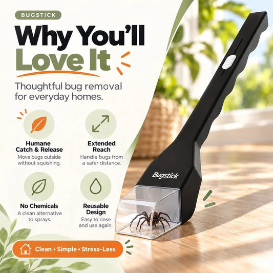 🕷️ Humane Spider & Bug Catcher | 75cm Long-Handle Release Tool