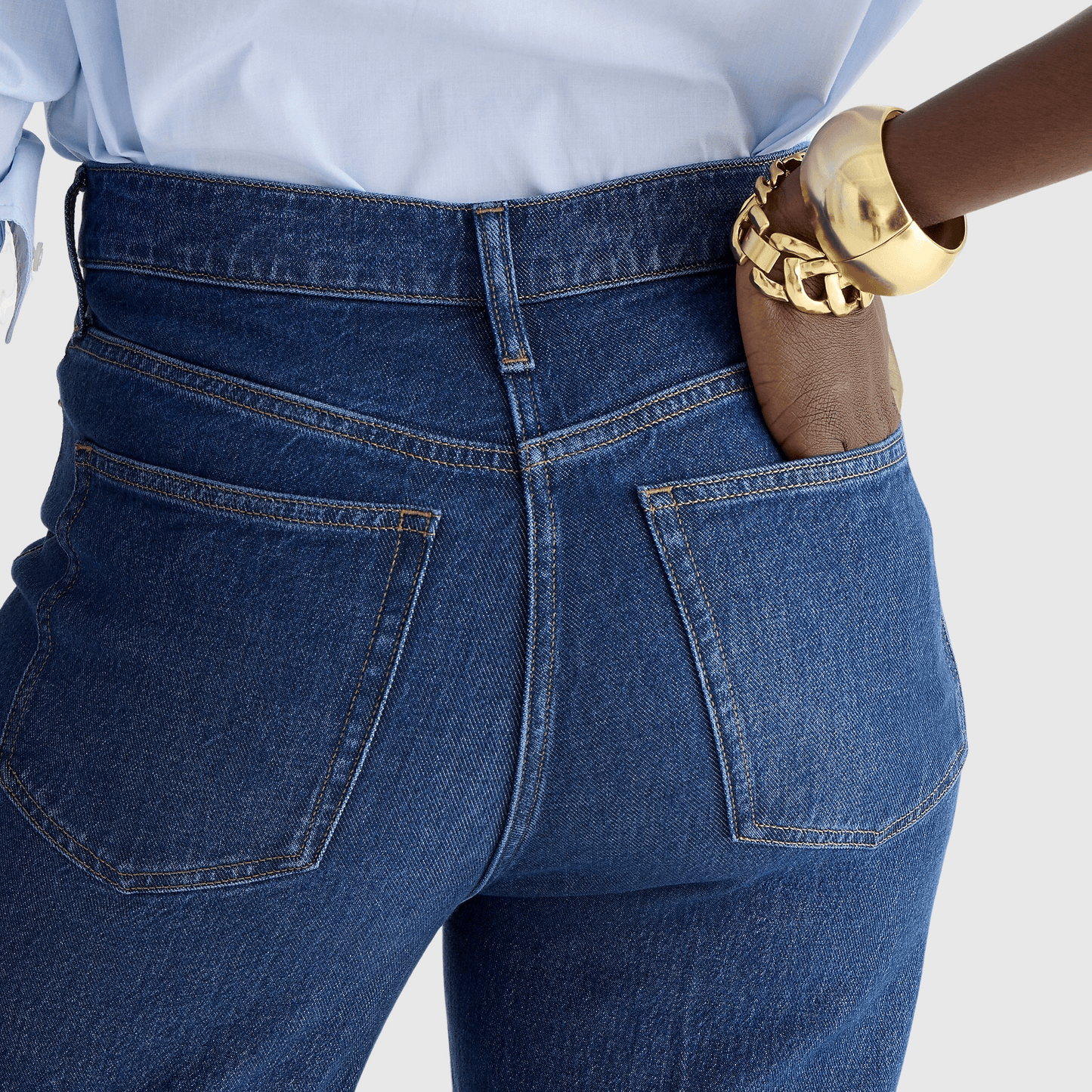 Tummy Control Tall Wide Leg Denim Trouser - Buy two and get free shipping!
