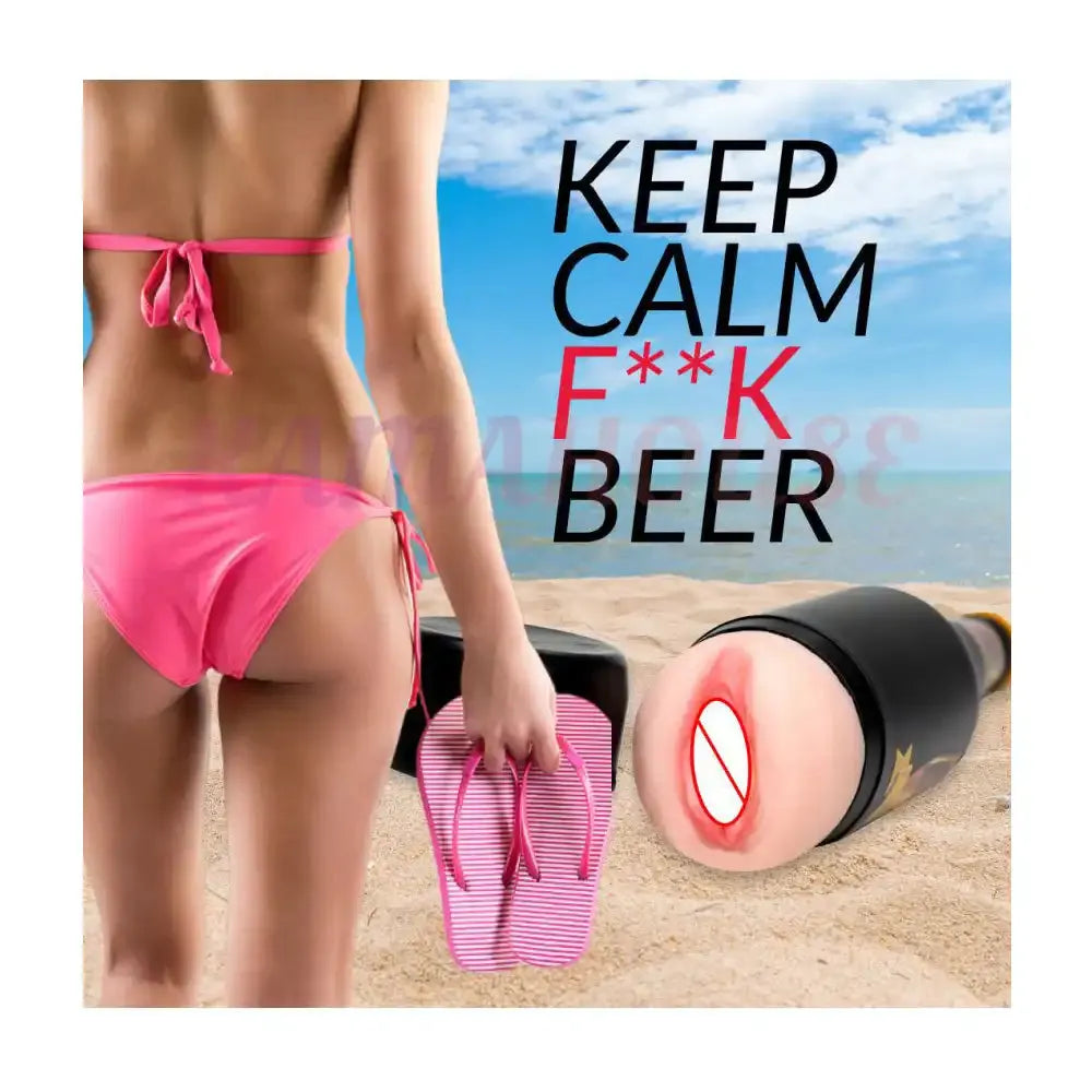 Beer Bottle Shape Pocket Massager for Men – Textured Personal Wellness Sleeve