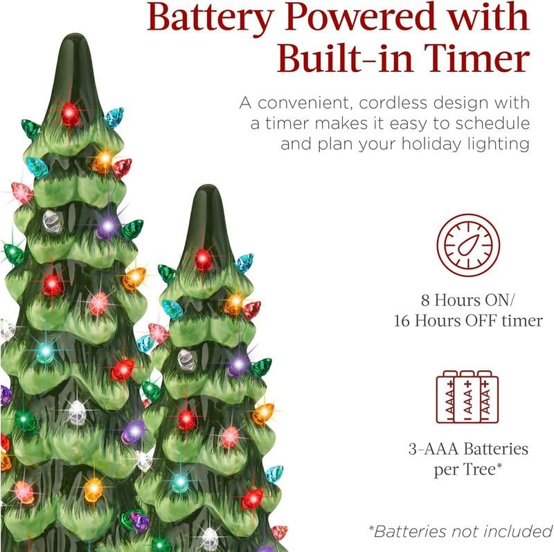ððRetro Hand-Painted Tabletop Christmas Trees with Timer (â°Limited Quantities Available)