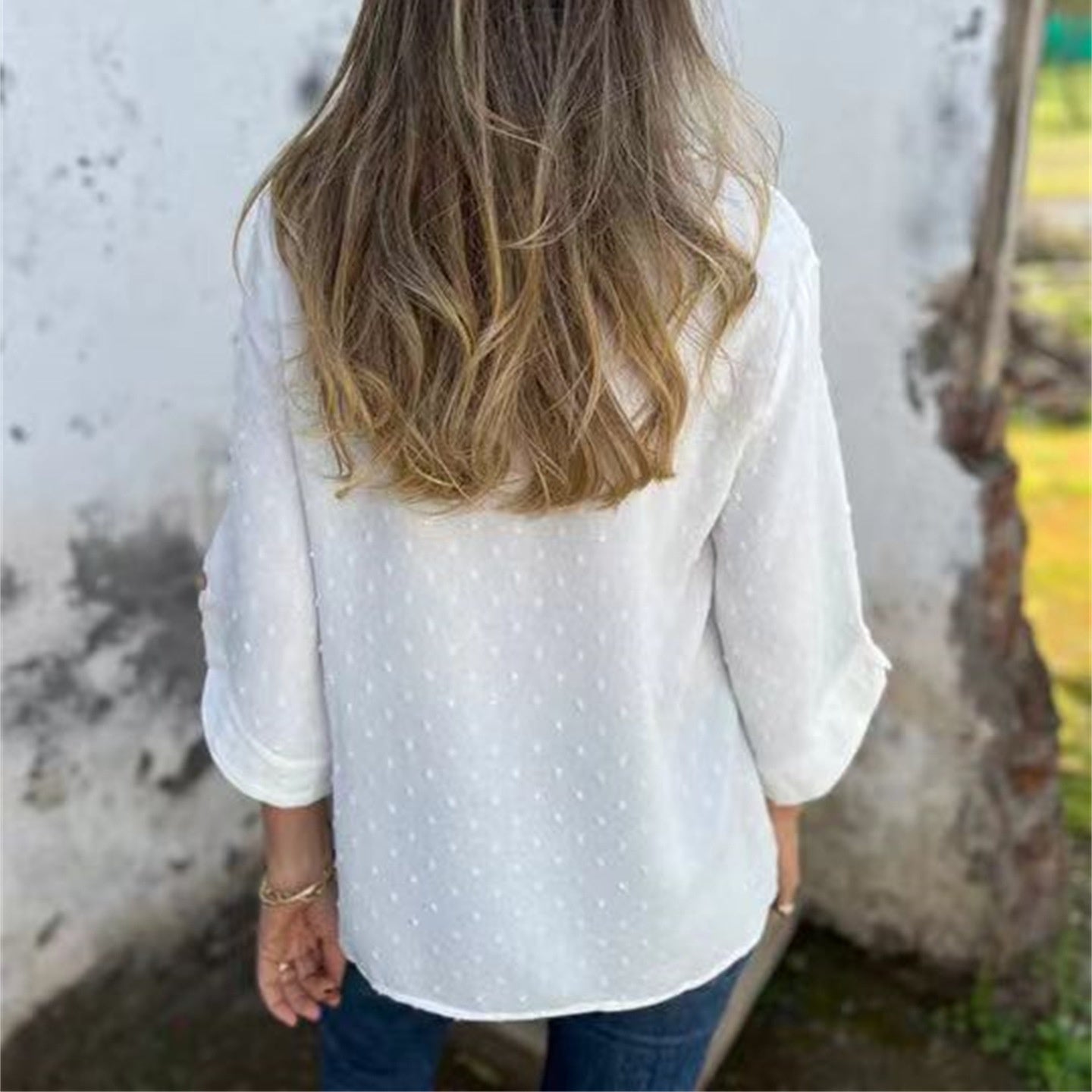 🔥Women's Casual Round Neck Jacquard Top