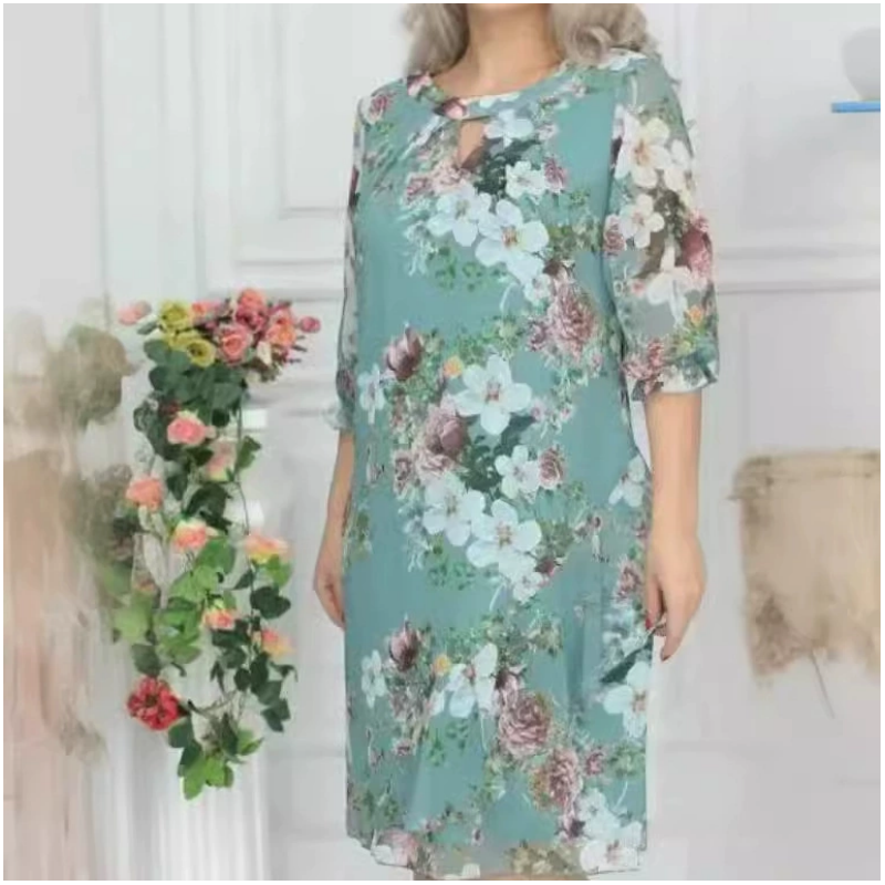 💝Women's Floral Print Knee-Length Dress