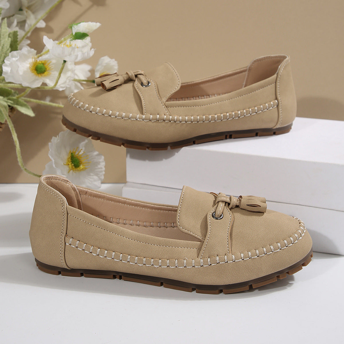 🔥Comfortable soft loafers for women in vintage style with bow