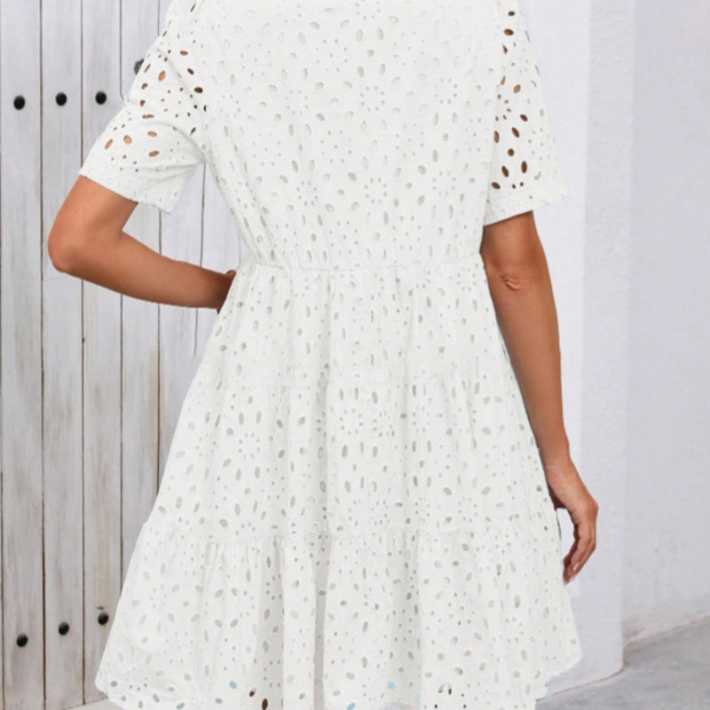 👗Summer New💃Women's V-Neck A-Line Cutout Printed Dress