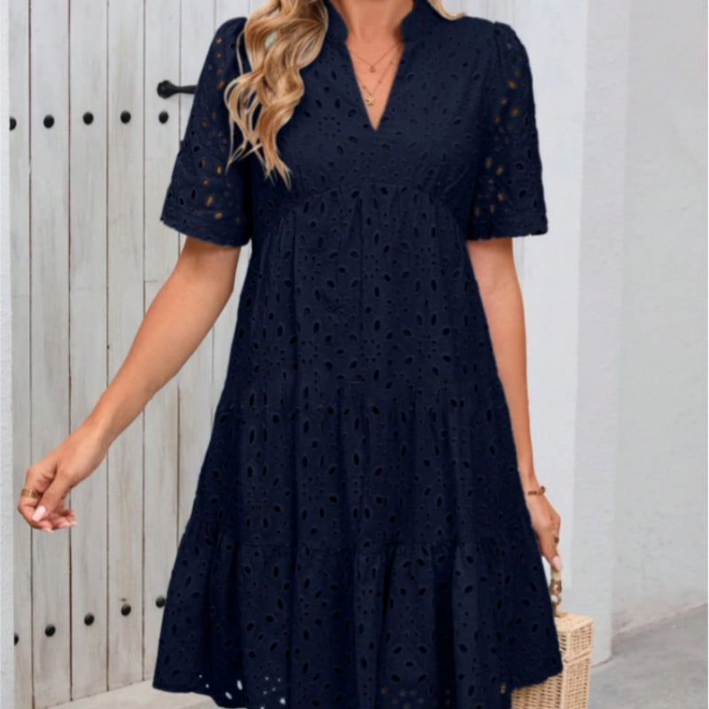 👗Summer New💃Women's V-Neck A-Line Cutout Printed Dress