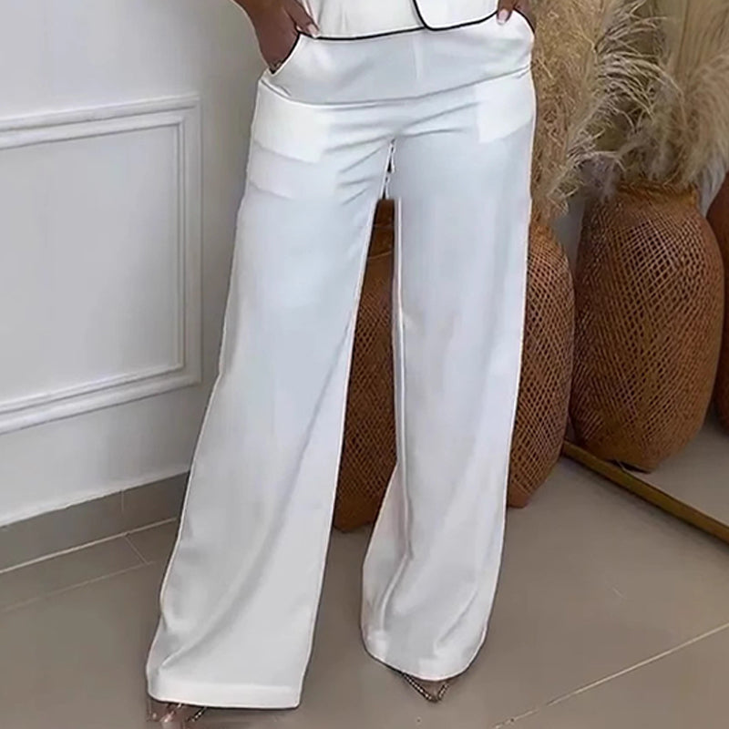 💥Women's one-shoulder wide-leg pants set