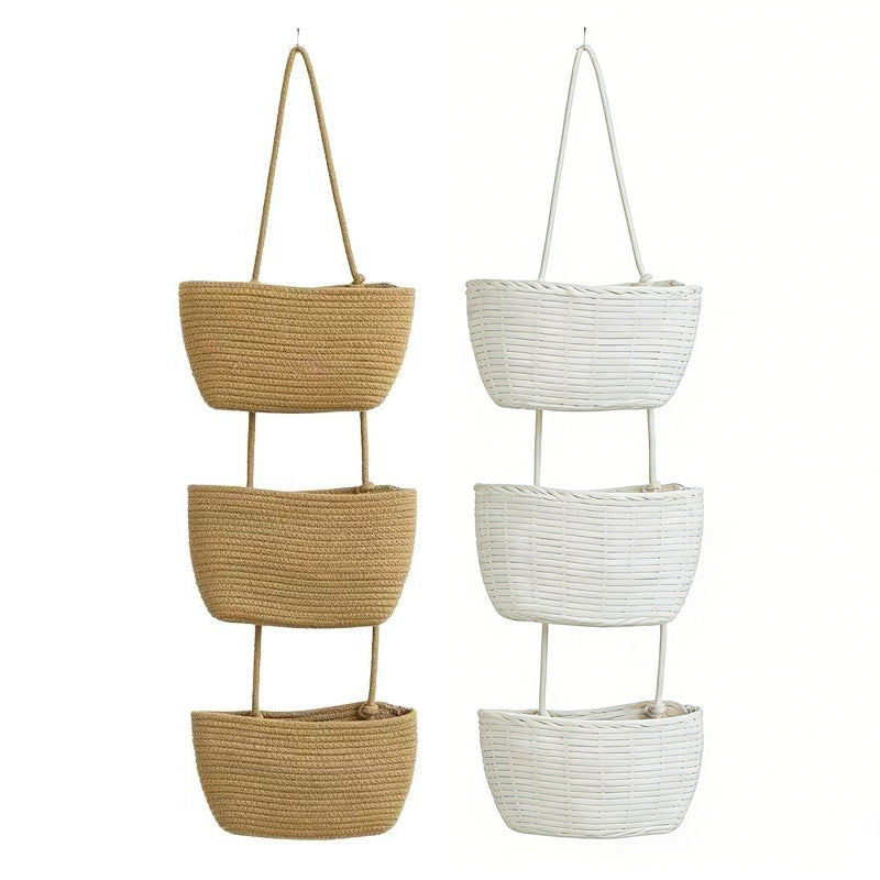 π§Ί Wall-Hanging Storage Organizer β 3-Tier, Boho Style, Space-Saving π‘