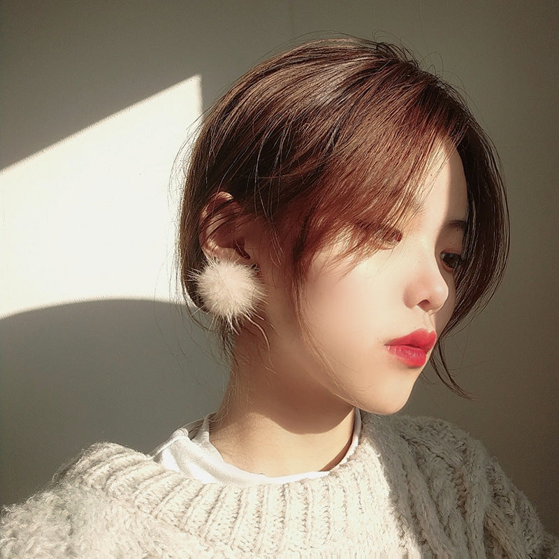 Christmas snowflake antler fur ball earrings mysite