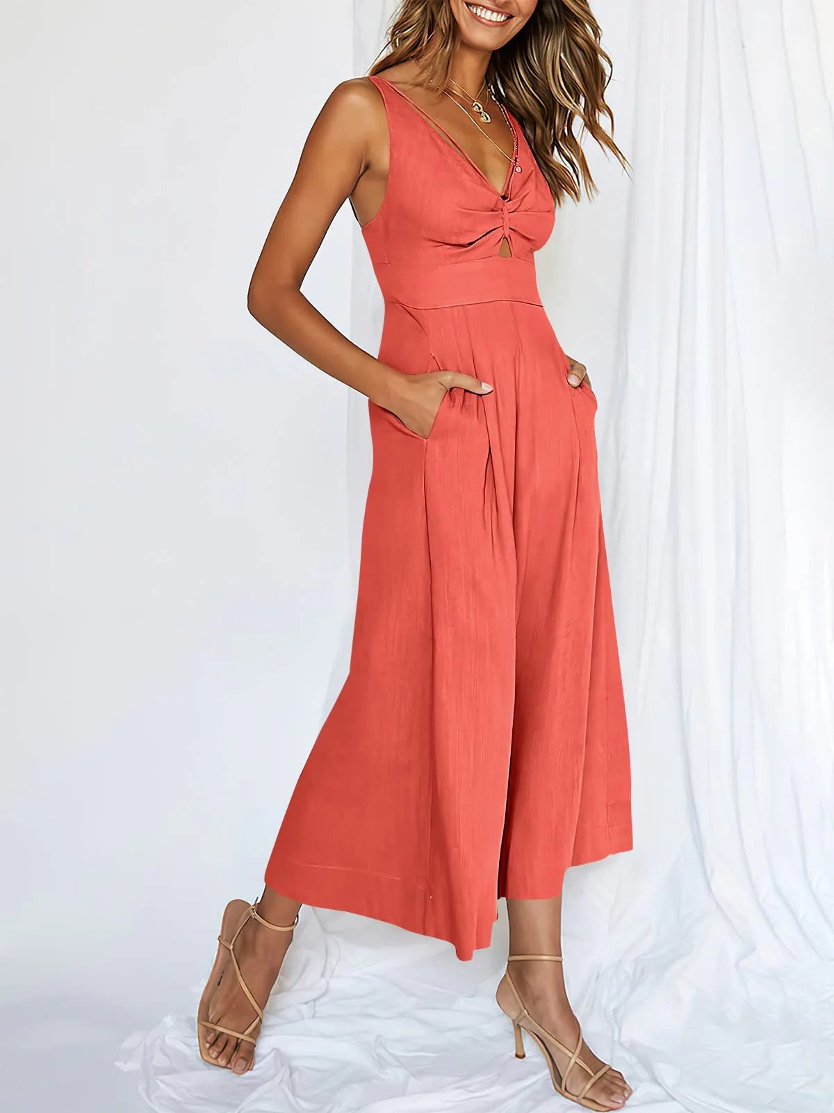 đŸ”¥Limited Time Hot Sale đŸ”¥Hot Sales V Neck Cutout High-Waist Jumpsuits mysite