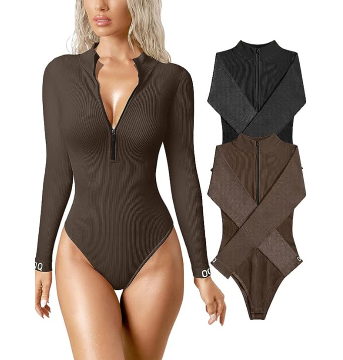 Zip-Up Bodysuit-Buy more save more🔥 mysite